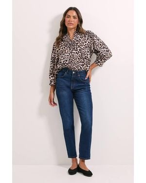 Dorothy Perkins Leopard Printed Overhead Shirt - Blue