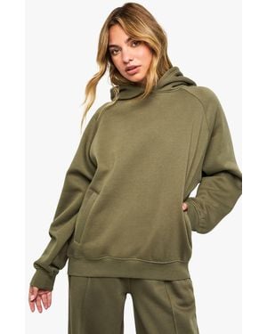 Boohoo Raglan Seam Oversized Hoodie - Green