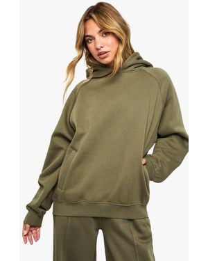 Boohoo Raglan Seam Oversized Hoodie - Green