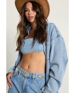 Boohoo Halloween Cowgirl Western Chain Belt - Blue