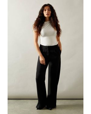 Wallis Side Split Flare Pants - Black