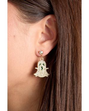 Boohoo Halloween Embellished Ghost Earrings - Brown