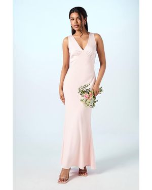 Coast Petite Tie Back Detail Satin Bridesmaid Dress - White