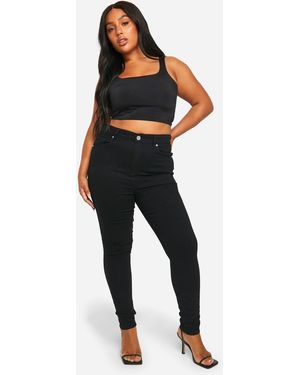 Boohoo Plus 5 Pocket Stretch Skinny Jeans - Black