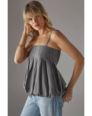 Warehouse Seam Detail Strappy Cami Top - Gray