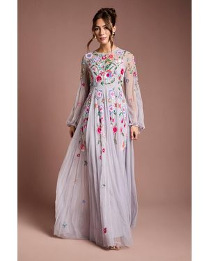 Coast Embellished Chiffon Maxi Dress - Gray