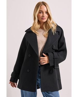 Dorothy Perkins Tab Detail Belted Coat - Black