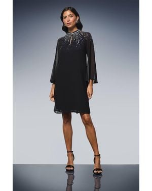 Wallis Occasion Ombre Embellished Shift Dress - Blue