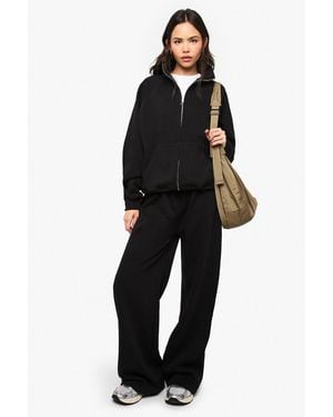 Boohoo Raglan Seam Bomber Zip Through Tracksuit - Black