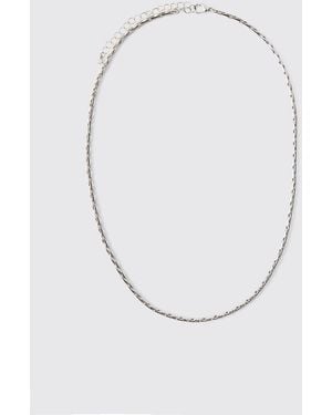 BoohooMAN Chain Necklace - White