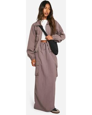 Boohoo Cargo Maxi Skirt - Multicolor