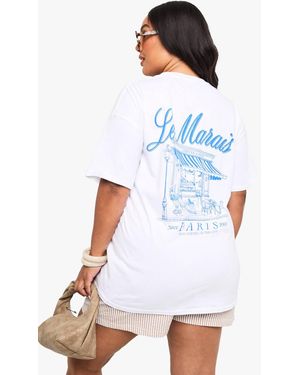 Boohoo Plus Le Marais Paris Oversized T-Shirt - White