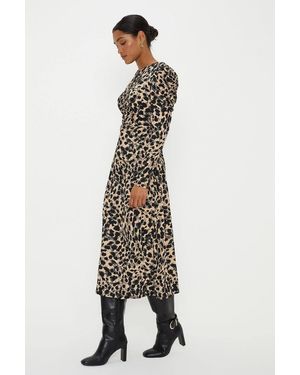 Dorothy Perkins Leopard Keyhole Midi Dress - Multicolor