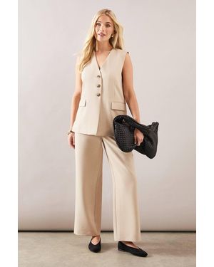 Wallis Petite Tailored Tapered Trouser - Natural