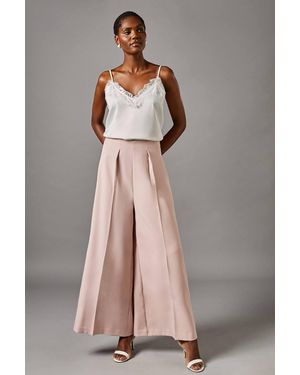 Coast Tailored Cropped Wide Leg Pants - Pink