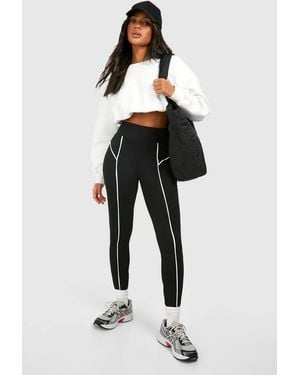 Boohoo Contrast Binding Leggings - Black