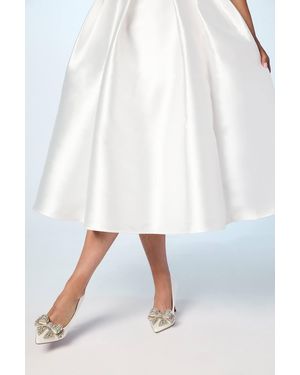 Coast Bridal Wide Fit Tania Satin Embellished Bow High Heel Stiletto Court Shoes - White