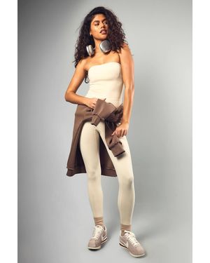 DSGN Studio Sports Seam Detail High Waist Leggings - Natural