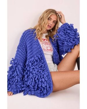 Nasty Gal Extreme Loopy Cardigan - Blue