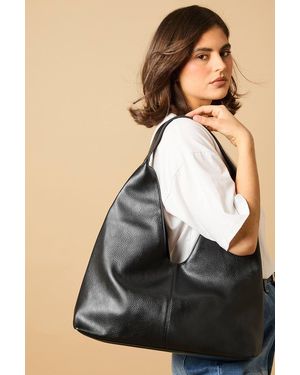 Oasis Smartie Faux Leather Slouch Bag - Black