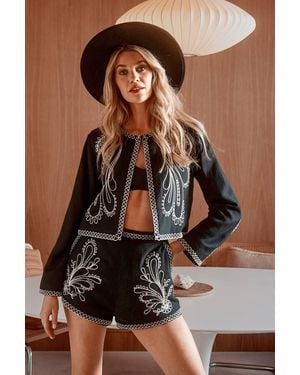 Warehouse Hcd Premium Placement High Waist Shorts - Brown