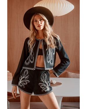 Warehouse Hcd Premium Placement High Waist Shorts - Brown