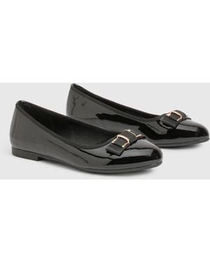 Boohoo Bow Detail Ballet Flats - Black
