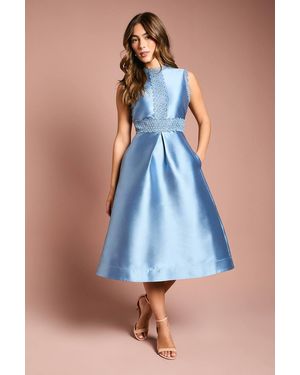 Coast Twill Lace Dress - Blue