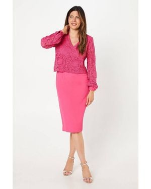 Wallis Lace Overlay Two - Pink