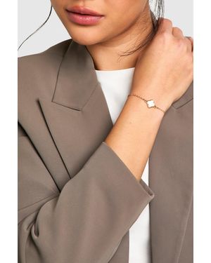 Boohoo Pulsera Con Perla Y Trébol - Gris