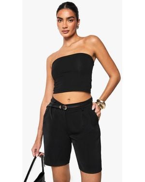 Boohoo Woven Bermuda Shorts - Black