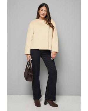 Wallis Short One Button Jacket - Natural