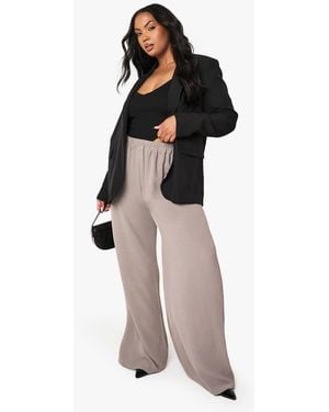 Boohoo Plus Elasticated Waist Wide Leg Trouser - Multicolor