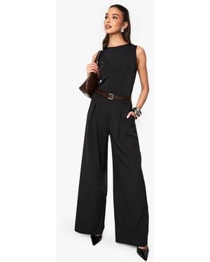 Boohoo High Waisted Pleated Wide Leg Trouser - Black