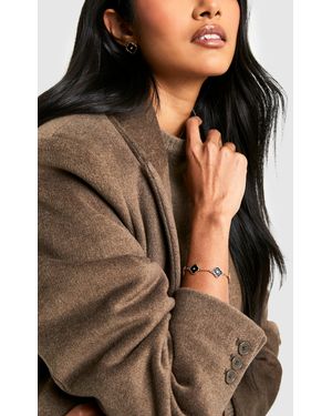 Boohoo Pulsera Con Incrustaciones Y Esmalte Negro - Marrón