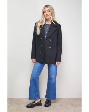 Oasis Double Breasted Blazer Coat - Blue