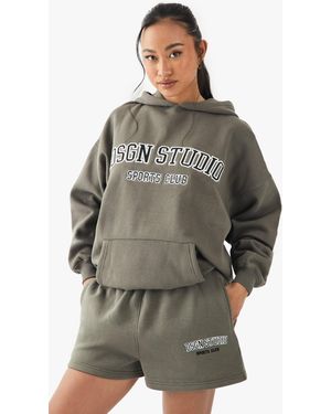 DSGN Studio Sports Club Applique Sweat Short - Grey
