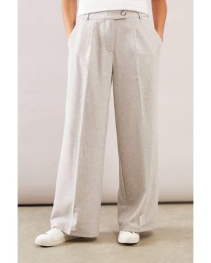 Wallis High Waist Wide Leg Trouser - Natural