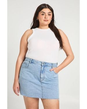 Boohoo Plus Denim Mini Skirt - Blue