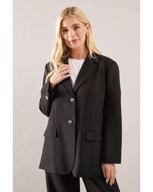 Wallis Petite Single Breasted Two Button Blazer - Black