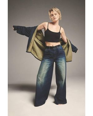 Boohoo High-Waisted Straight Leg Jeans - Blue