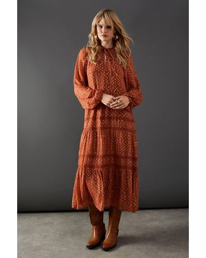 chinese dress ladies ALINA LACE UP DETAIL MAXI DRESS IN ORANGE – AKIRA main image 0