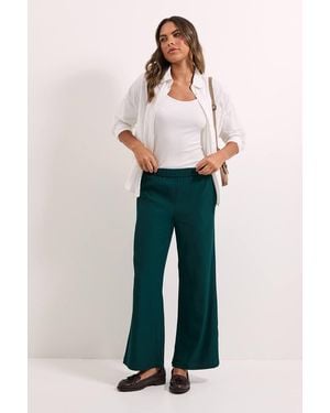 Dorothy Perkins Elasticated Waist Straight Leg Trouser - Green