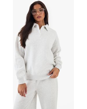DSGN Studio Collared Oversized Sweatshirt - White