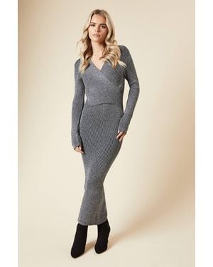 Dorothy Perkins Petite Wrap Detail Midi Dress - Black