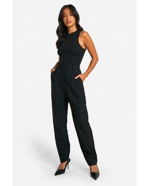 Boohoo Petite Essential Slim Leg Tailored Pants - Black