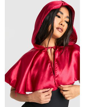 Boohoo Capa De Halloween Roja Con Capucha - Rojo
