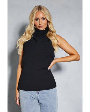 MissPap Bow Detail Backless Top - Black