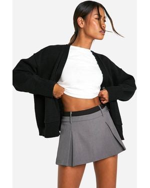 Boohoo Contrast Waistband Skort - Black