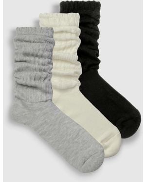 Boohoo Pack De 3 Pares De Calcetines Holgados De Canalé Suave - Multicolor